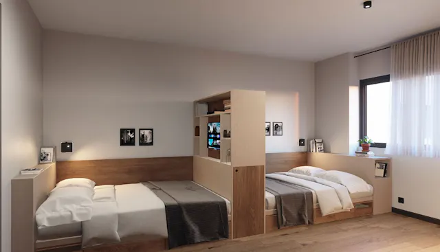1 Bed in 2 Bed Postgraduate Studio with Large Beds room image 1
