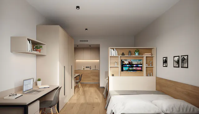 1 Bed in 2 Bed Postgraduate Studio with Large Beds room image 2