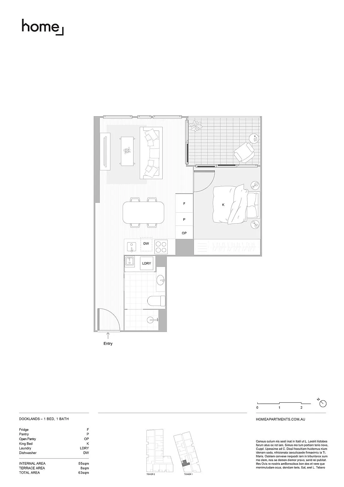 1 Bedroom 1 bathroom - Balcony FLOOR_PLAN 4
