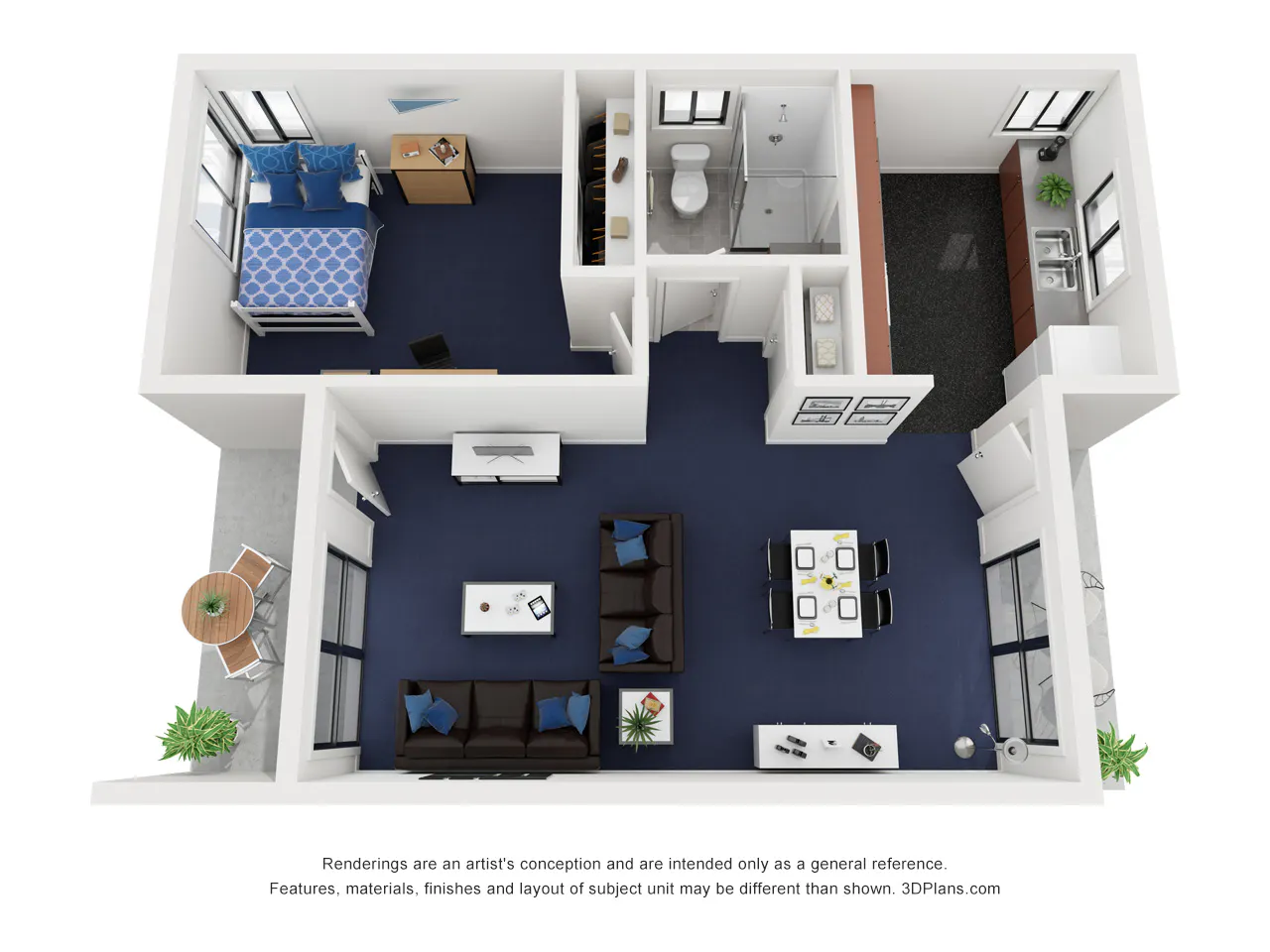 1 Bedroom Apartment East FLOOR_PLAN 2
