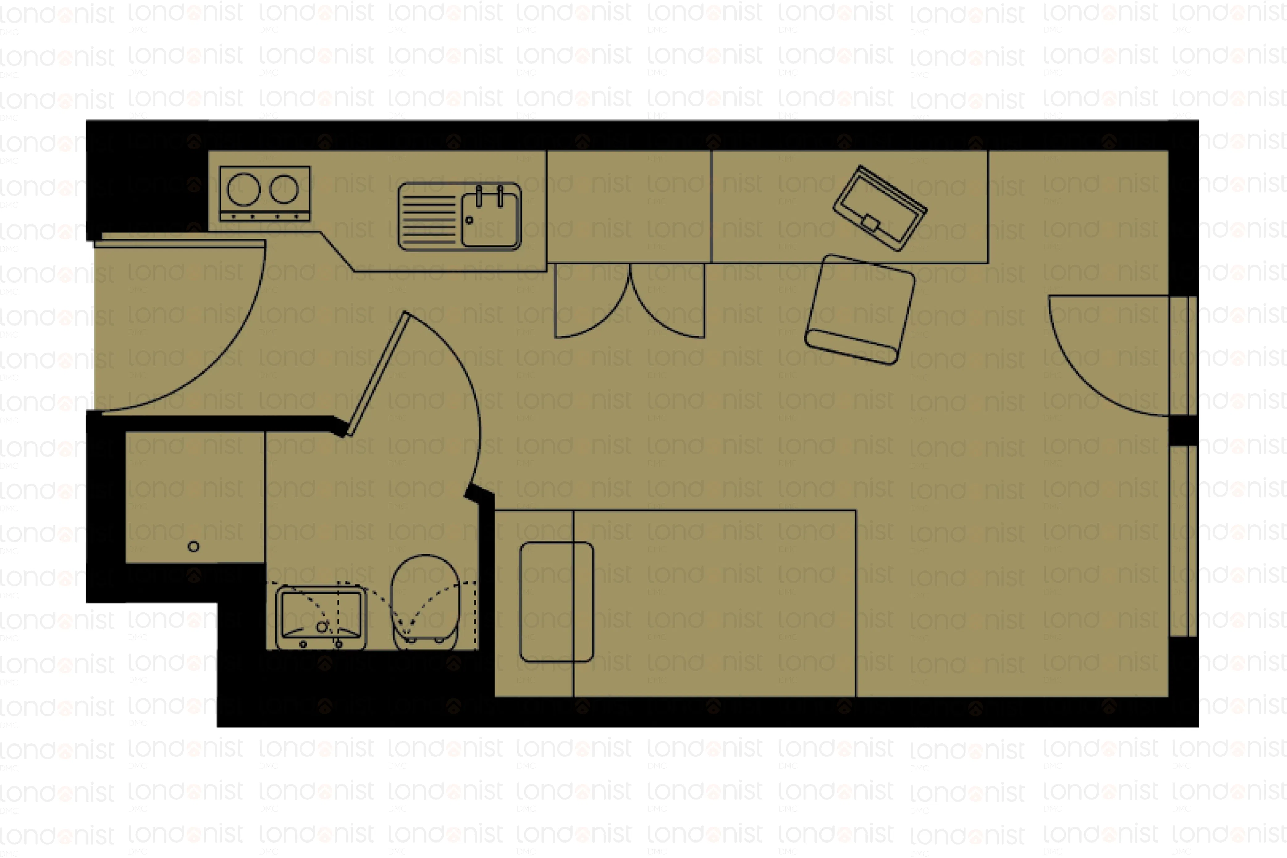 spitalfields-residence-london-Bronze Studio Mid Level Premium View