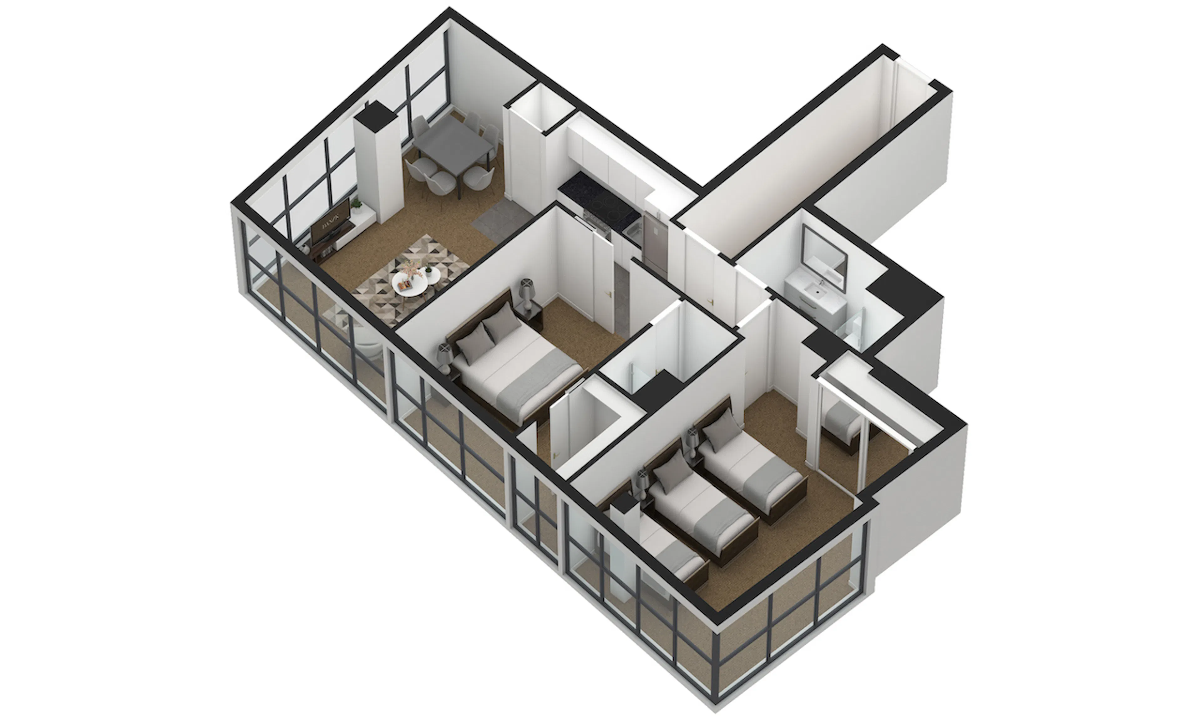 2 Bedroom, 2 Bathroom Apartment FLOOR_PLAN 4