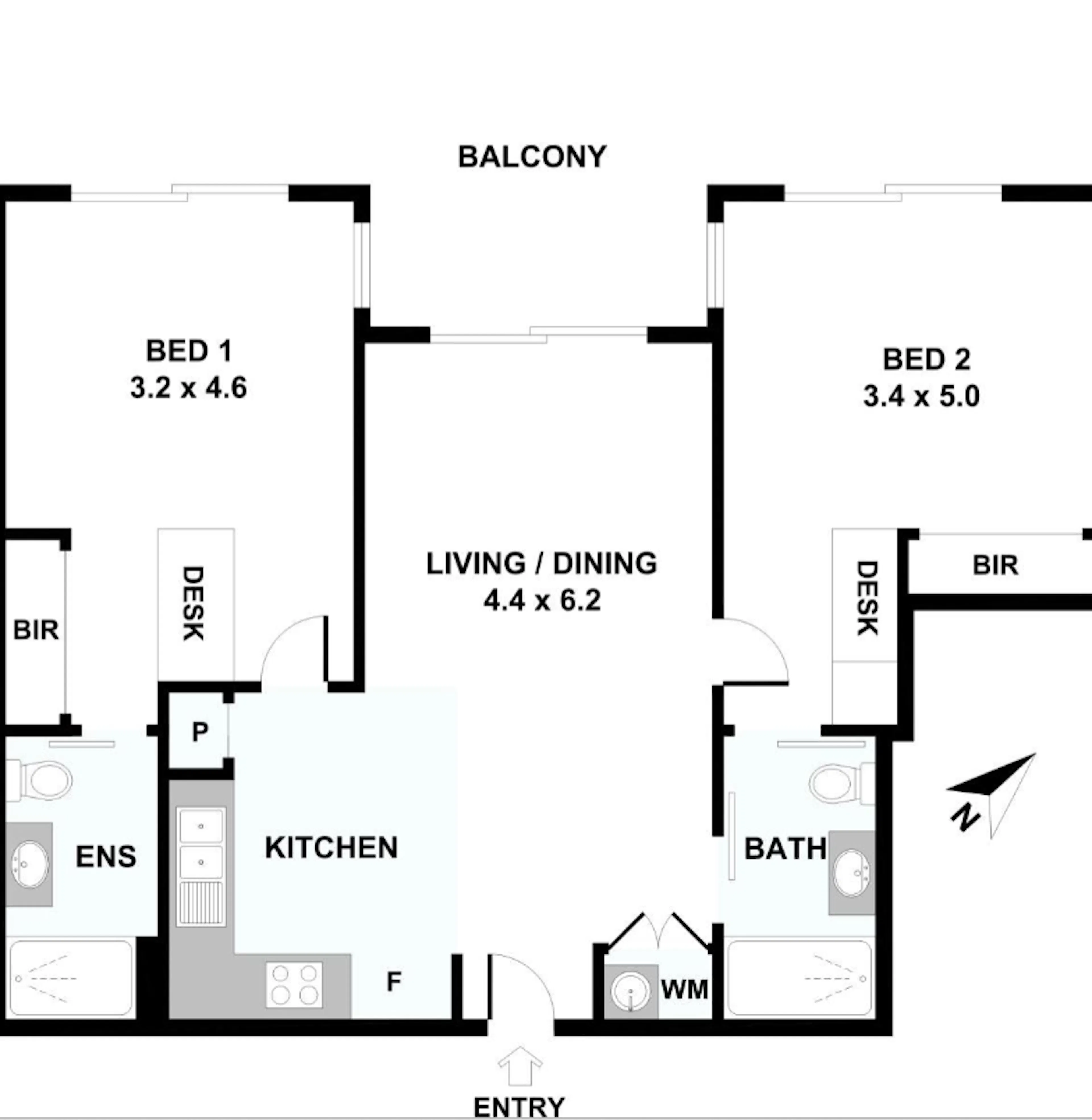2 Bedroom, 2 Bathroom Apartment FLOOR_PLAN 4