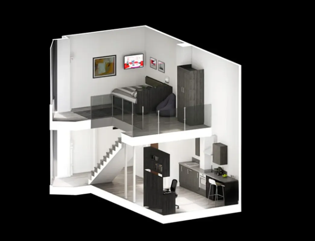 Silver Mezzanine Apartment