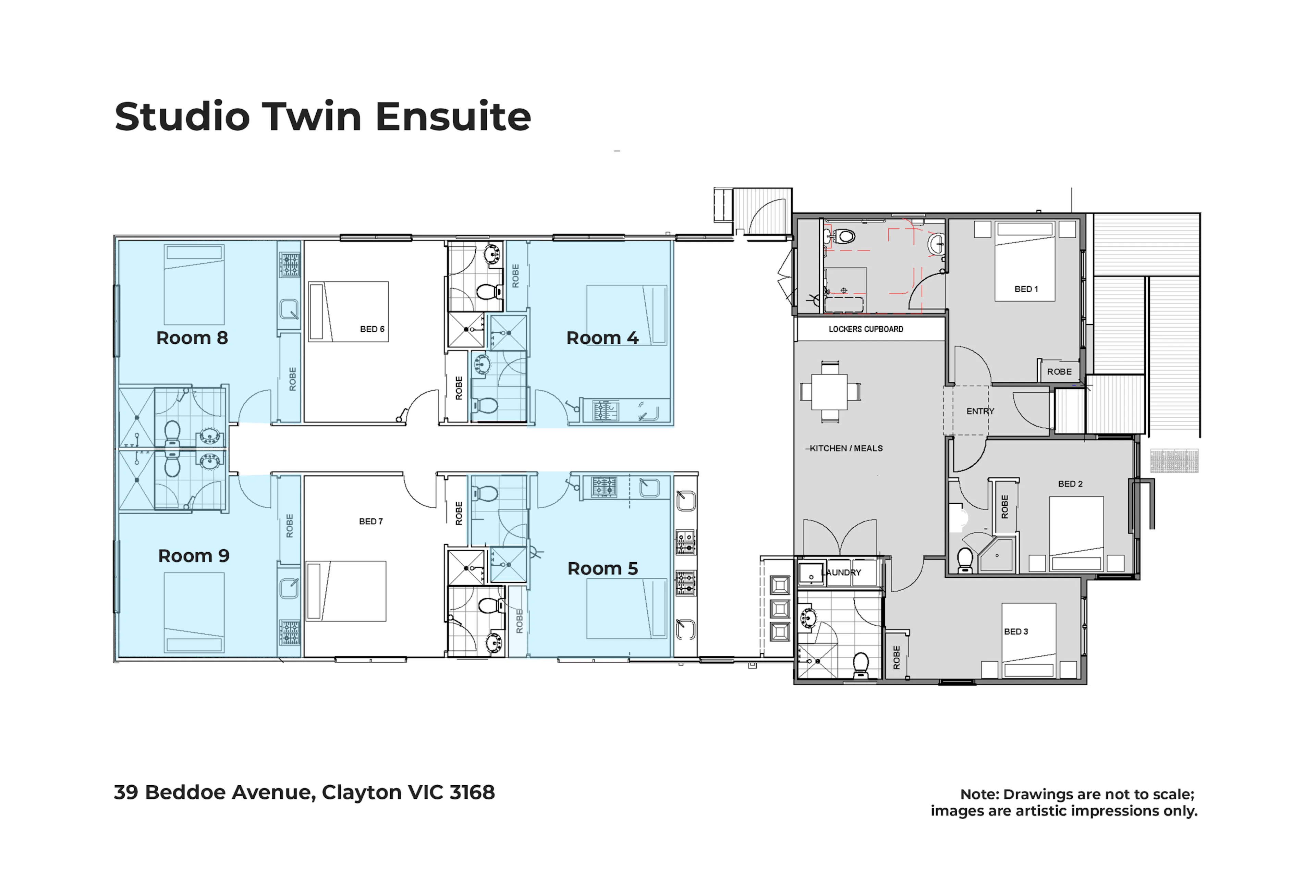 Studio Twin Ensuite FLOOR_PLAN 1