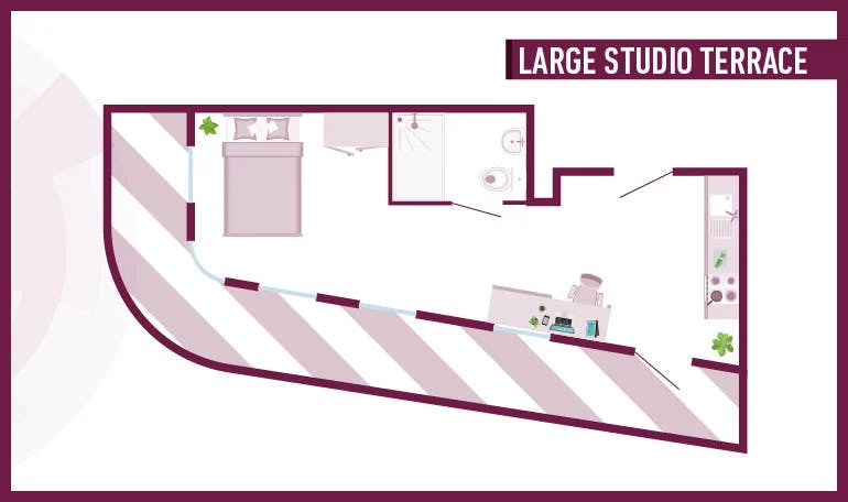 Large Studio Terrace Upper Floor