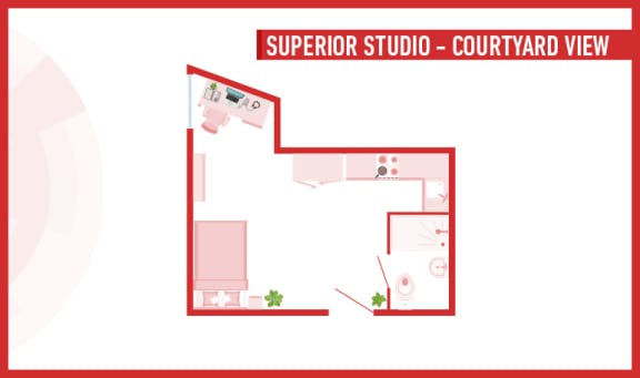 Superior Studio - Courtyard View