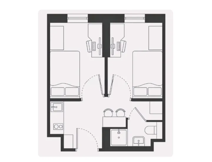 Standard Room - 2 Bed Flat