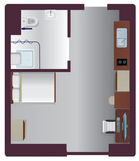 Premium Studio With Wet Room FLOOR_PLAN 2