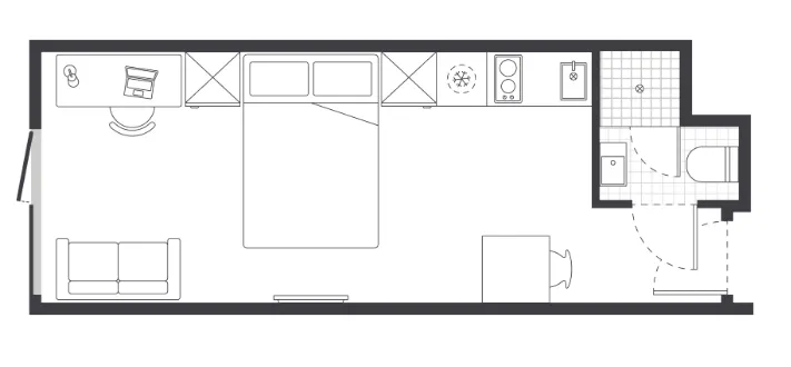 Superior Studio Apartment FLOOR_PLAN 4